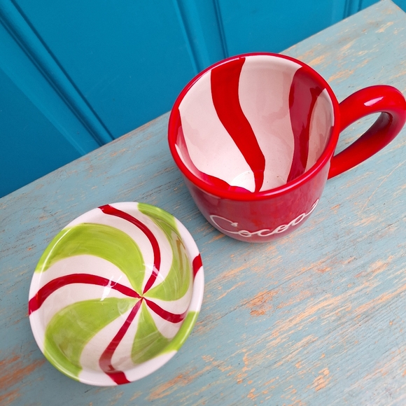 Mug & Peppermint Bowl Santas Cocoa Cup by Hallmark Holiday Christmas Candy Dish - Picture 5 of 12